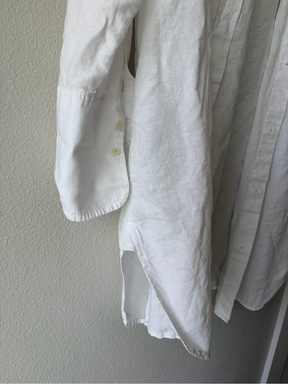 J Crew White Linen Cotton Long-Sleeve Button-Up Swim Cover Up Shirt - Picture 5 of 8